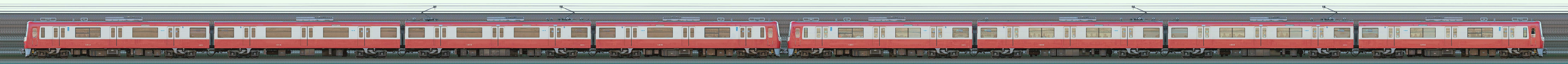 京急電鉄 新1000形（2次車）1413編成＋（1次車）1401編成（海側）の編成サイドビュー