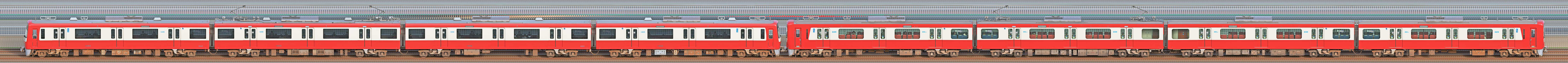 京急電鉄 新1000形（4次車）1433編成＋（21次車）「Le Ciel」1893編成（山側）の編成サイドビュー