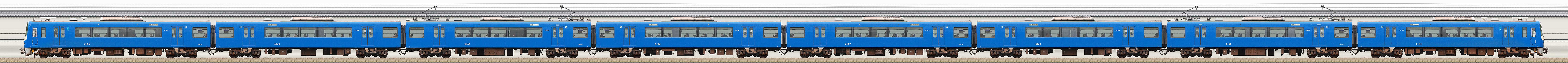 京急電鉄2100形（2次車）2133編成「京急ブルースカイトレイン」（海側）の編成サイドビュー