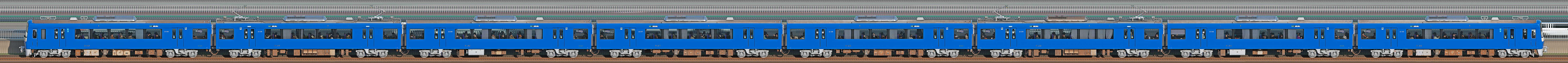 京急電鉄2100形（2次車）2133編成「京急ブルースカイトレイン」（山側）の編成サイドビュー