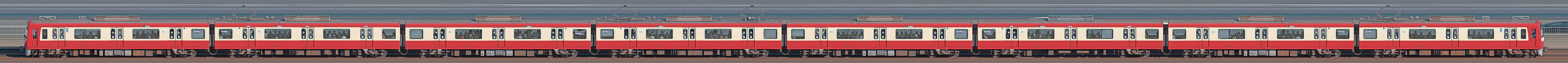 京急電鉄 600形（1次車）601編成（SIV更新後・山側）の編成サイドビュー