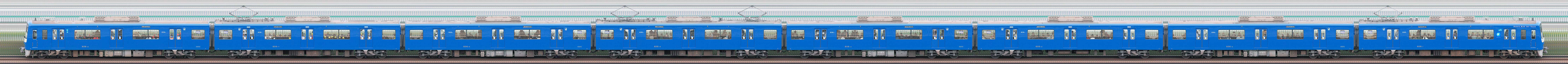 京急電鉄 600形（3次車）606編成「京急ブルースカイトレイン」20周年記念装飾（山側）の編成サイドビュー