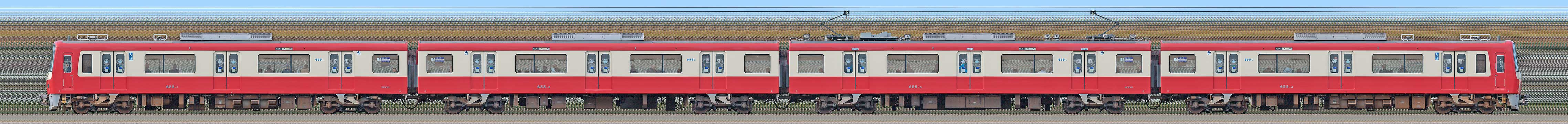 京急電鉄 600形（4次車）655編成（海側）の編成サイドビュー