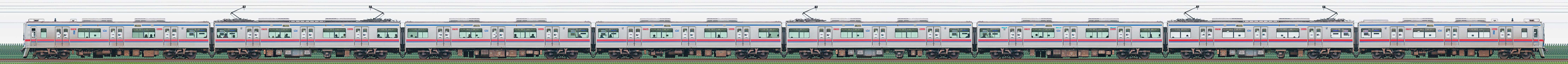 京成3700形（機器更新車）3788編成（山側）の編成サイドビュー