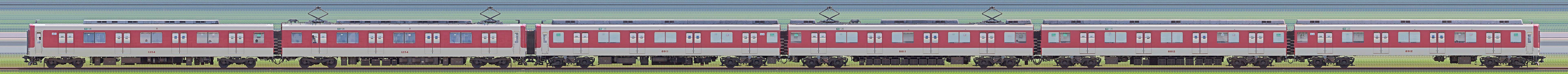 近畿日本鉄道1254系VC54・1254編成＋8810系FC11・8811編成（南側）	の編成サイドビュー