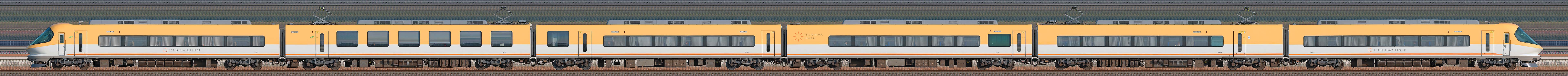 近鉄23000系「伊勢志摩ライナー」IL06・23106編成(南側)の編成サイドビュー