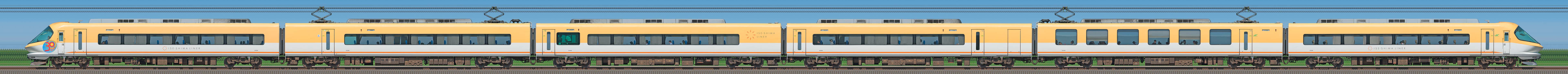 近鉄23000系「伊勢志摩ライナー」IL06・23106編成(北側)の編成サイドビュー