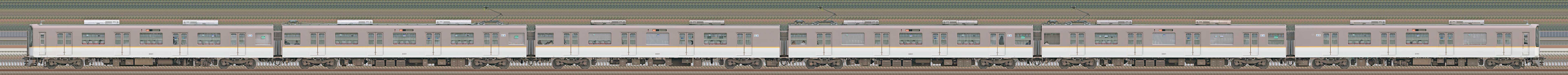 近鉄5820系「L/Cカー」DF51・5851編成（南側）の編成サイドビュー