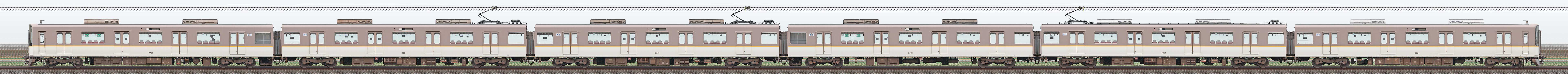 近鉄5820系「L/Cカー」DF51・5851編成（北側）の編成サイドビュー