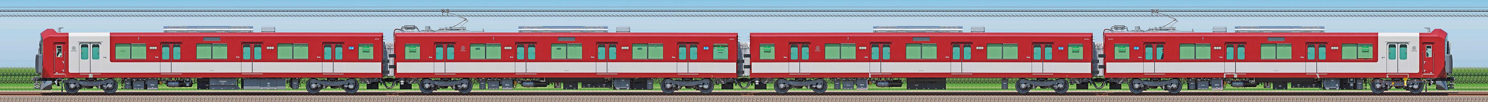 近鉄8A系8A01編成（山側）の編成サイドビュー