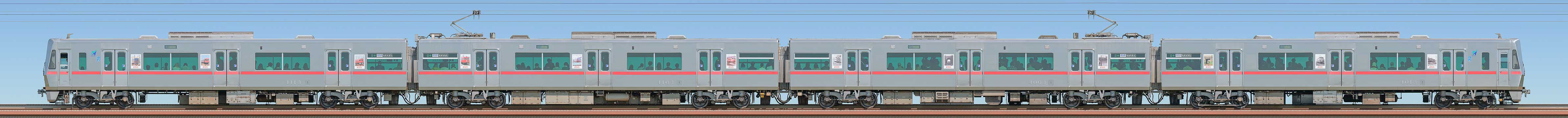 名鉄4000系4013編成「名鉄瀬戸線120周年記念トレイン」(海側)の編成サイドビュー