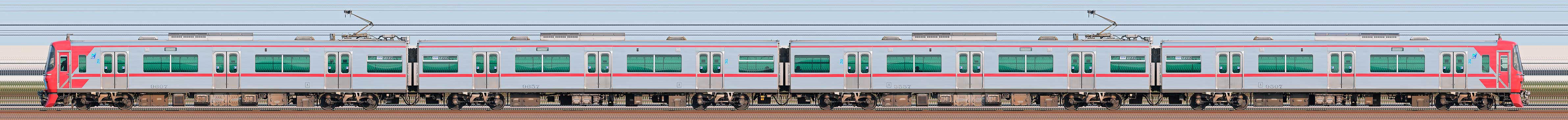 名鉄9500系(3次車)9507編成(海側)の編成サイドビュー