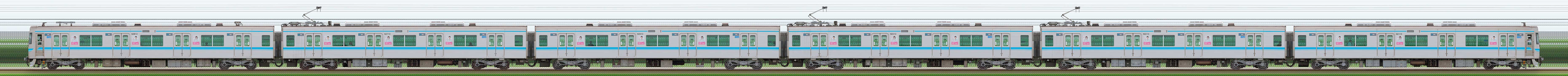 名古屋市交通局N3000形N3113編成(海側)の編成サイドビュー