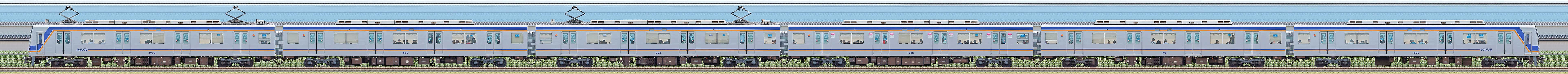 南海1000系1002編成(海側)の編成サイドビュー