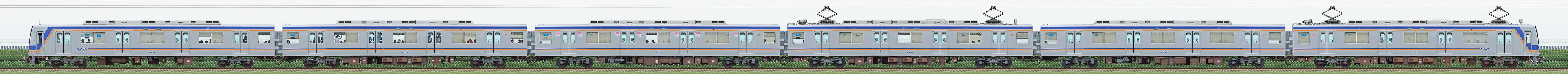 南海1000系1002編成(山側)の編成サイドビュー
