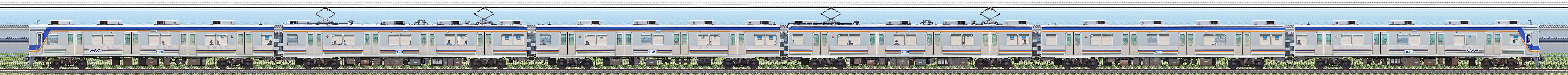 南海9000系9511編成（海側）の編成サイドビュー