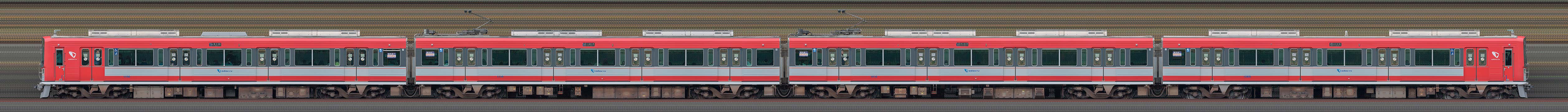 小田急電鉄1000形1066×4「アレグラ号」カラー（海側）の編成サイドビュー