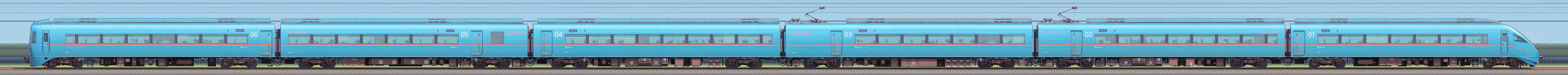 小田急60000形ロマンスカー「MSE」60251×6(山側)の編成サイドビュー