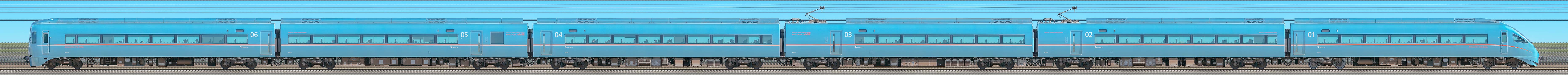 小田急60000形ロマンスカー「MSE」60255×6（山側）の編成サイドビュー