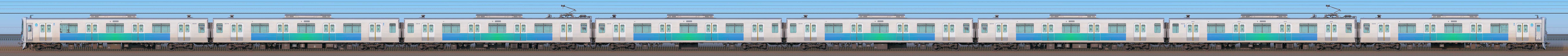 西武30000系（10次車）38118編成（1位側）の編成サイドビュー