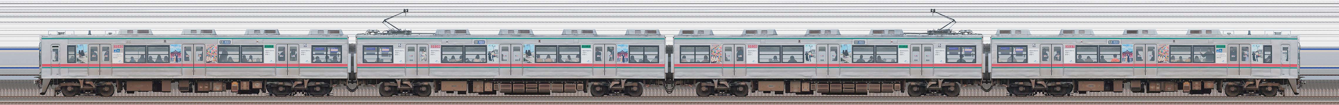 芝山鉄道3500形3540編成（海側）の編成サイドビュー