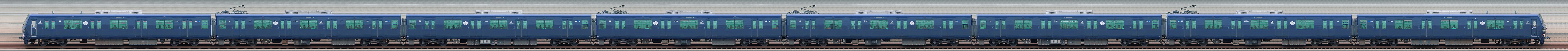 相鉄21000系21102×8「相鉄・東急新横浜線開業記念号」（海側）の編成サイドビュー
