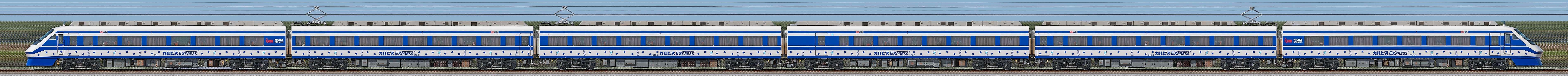 東武鉄道200型205編成「りょうもう『カルピス』EXPRESS」（海側）の編成サイドビュー