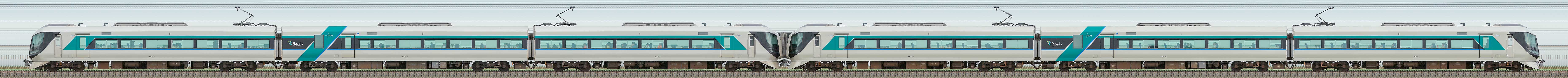 東武500系「リバティ」501編成+508編成(山側)の編成サイドビュー