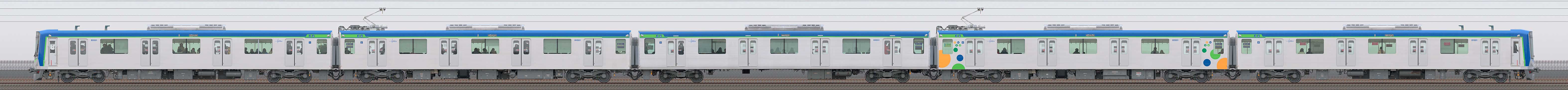 東武80000系81551編成(山側)の編成サイドビュー