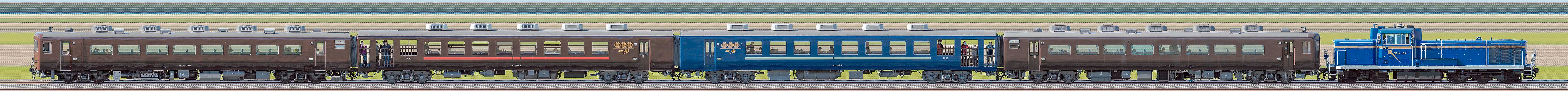 東武鉄道『DL大樹 展望車お披露目ツアー』（海側）の編成サイドビュー