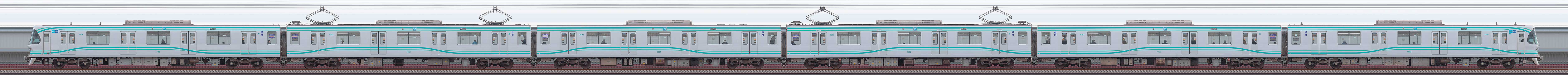 東京メトロ9000系リニューアル車9102編成（王子検車区第02編成／山側）の編成サイドビュー