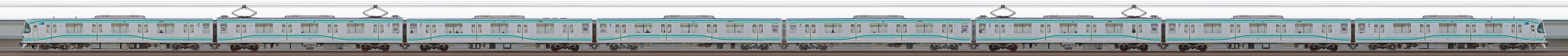 東京メトロ9000系リニューアル車9109編成（王子検車区第09編成／山側）の編成サイドビュー