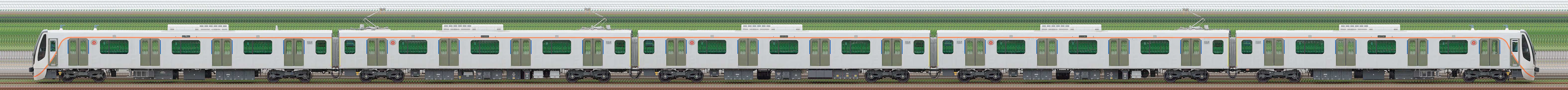 東急6020系6151編成(海側)の編成サイドビュー