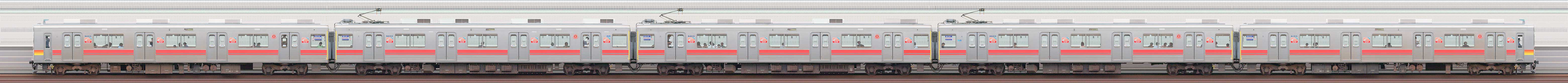 東急9000系9003編成(山側)の編成サイドビュー