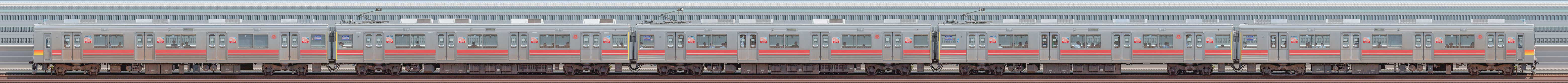 東急9000系9008編成(山側)の編成サイドビュー