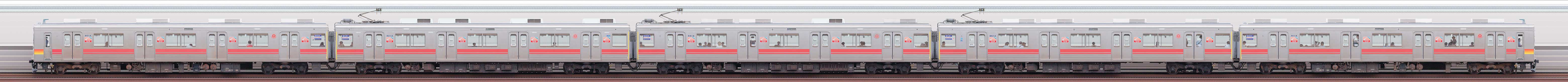 東急9000系9014編成(山側)の編成サイドビュー