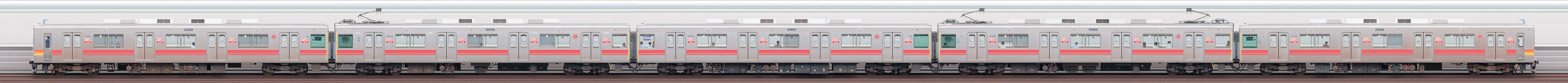 東急9020系9023編成（山側）の編成サイドビュー