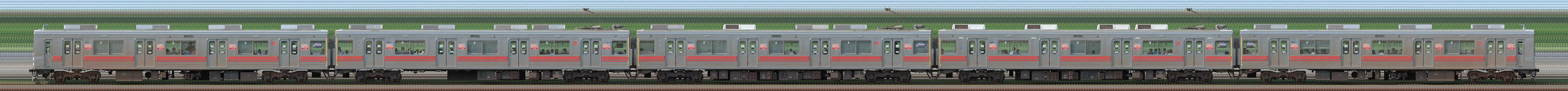 東急9000系9001編成(海側)の編成サイドビュー