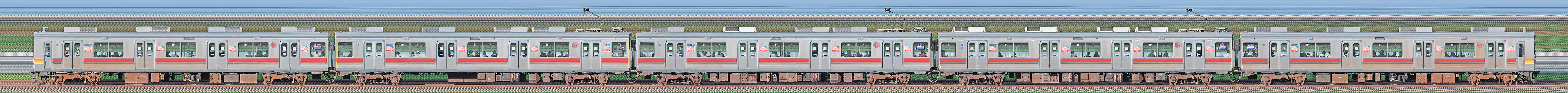 東急9000系9007編成(海側)の編成サイドビュー