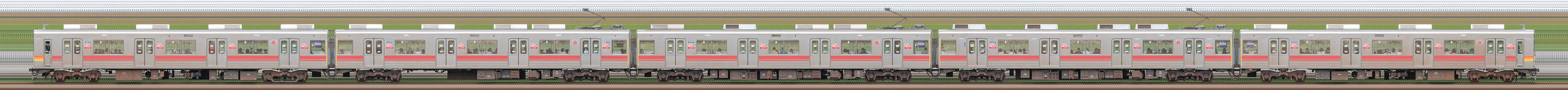 東急9000系9008編成(海側)の編成サイドビュー