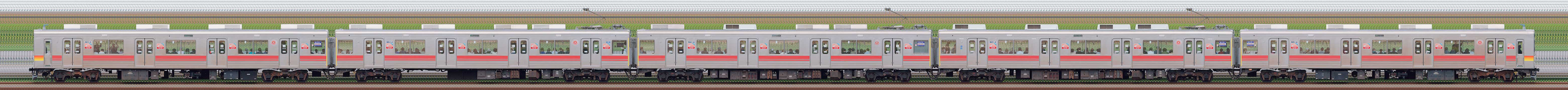 東急9000系9014編成(海側)の編成サイドビュー