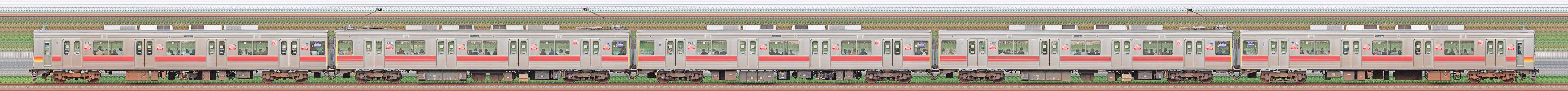 東急9020系9021編成(海側)の編成サイドビュー