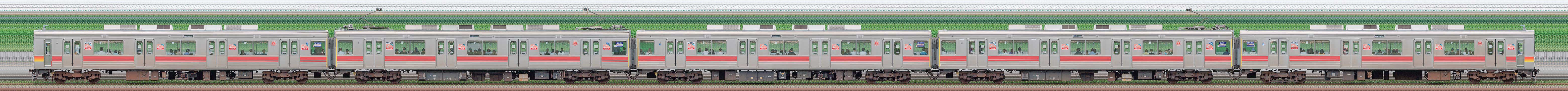 東急9020系9022編成(海側)の編成サイドビュー
