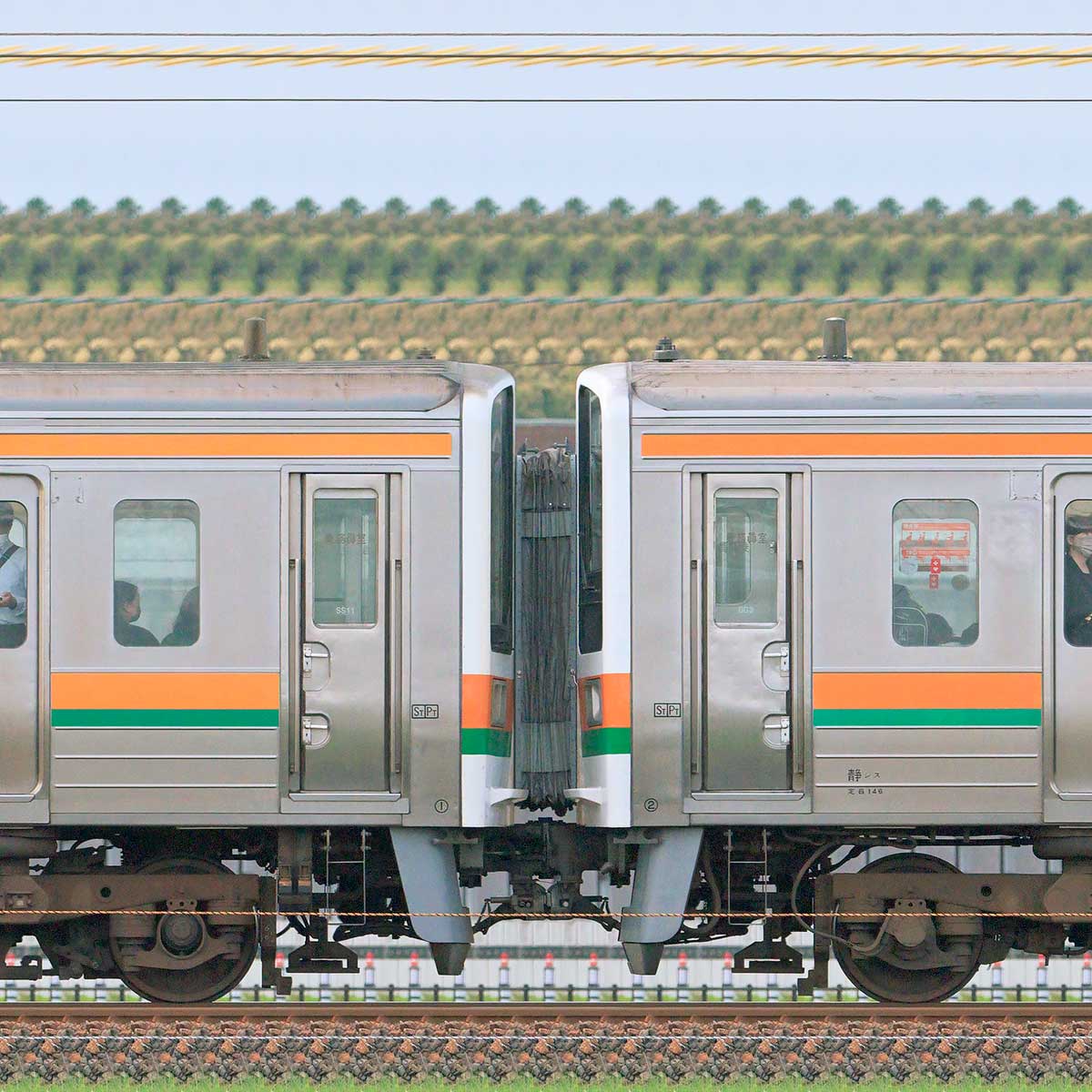 JR東海静岡車両区211系5000番台SS11編成＋6000番台GG3編成（海側