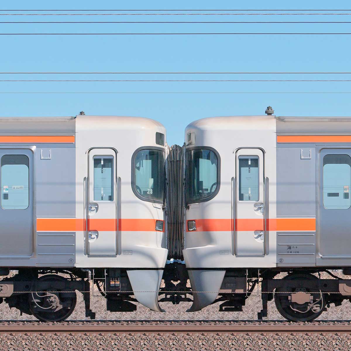 JR東海大垣車両区313系5300番台Z3編成＋5000番台Y115編成（海側