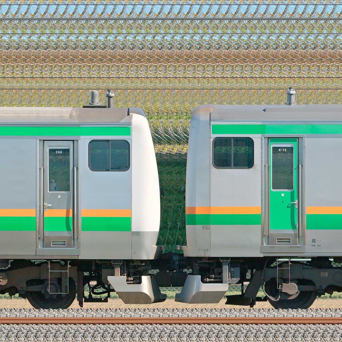 JR東日本 国府津車両センター E233系E-66編成＋E231系K-15編成