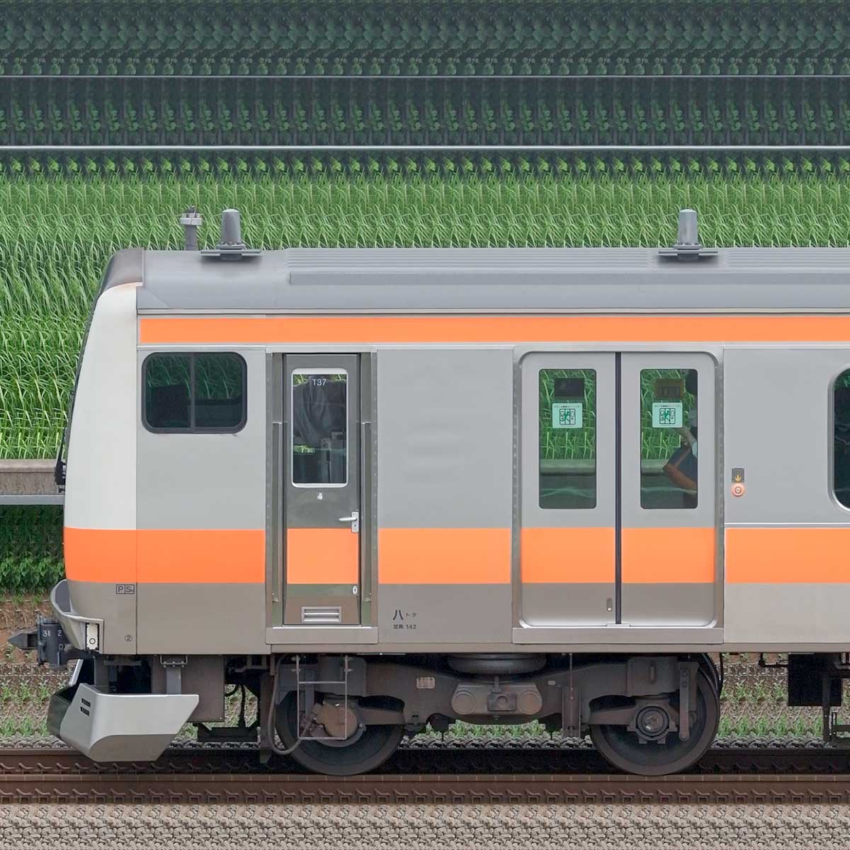 JR東日本 中央快速線 E233系T37編成（トイレ設置後・海側）｜RailFile.jp｜鉄道車両サイドビューの図鑑