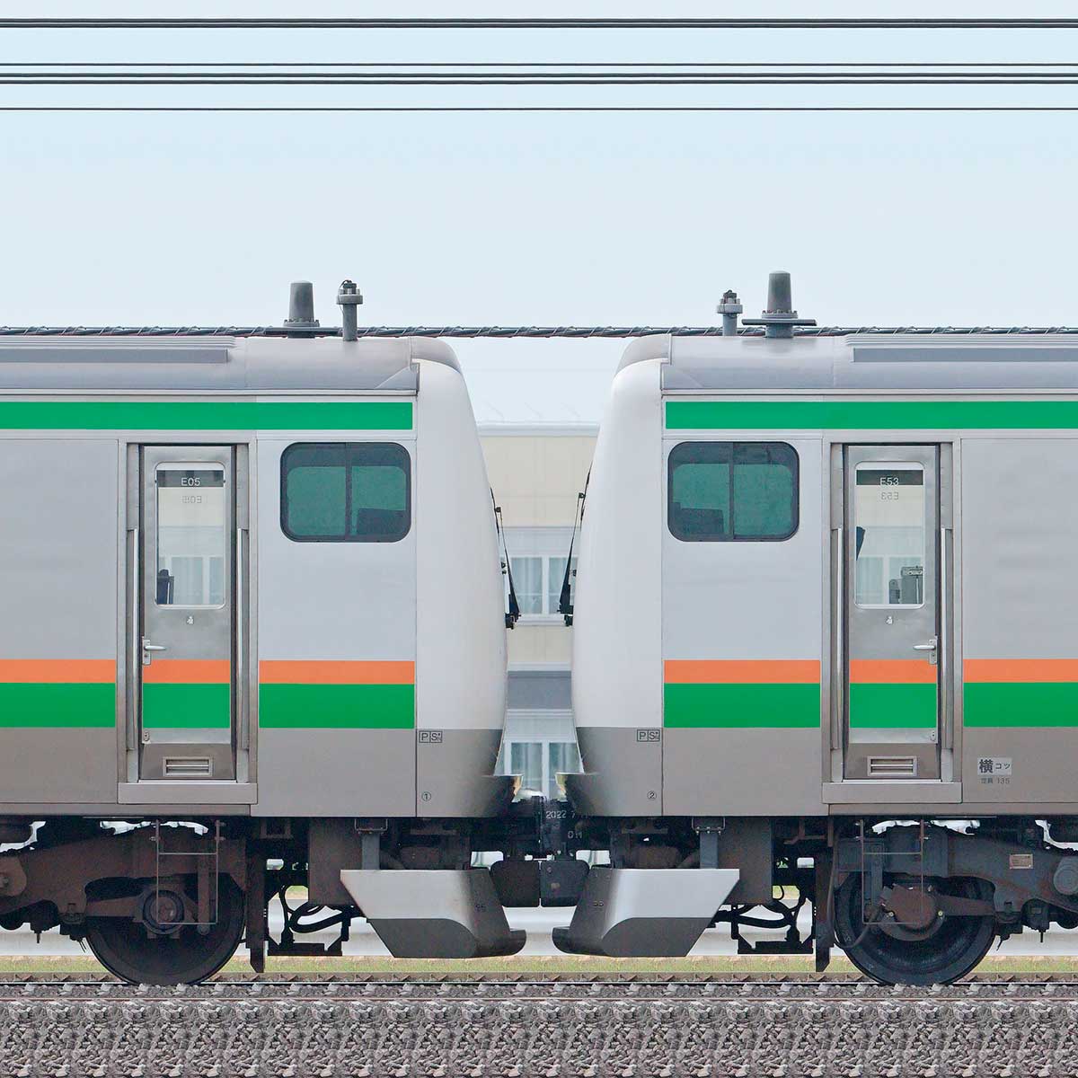 JR東日本 国府津車両センター E233系3000番台E-05編成＋E-53編成（線路 