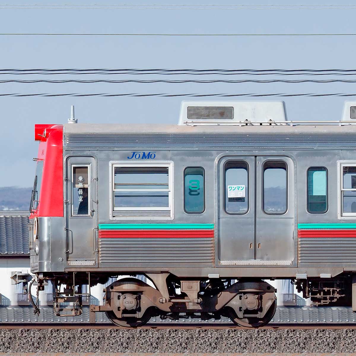 上毛電鉄700型第3編成ぐんまちゃん列車（海側）のサイドビュー