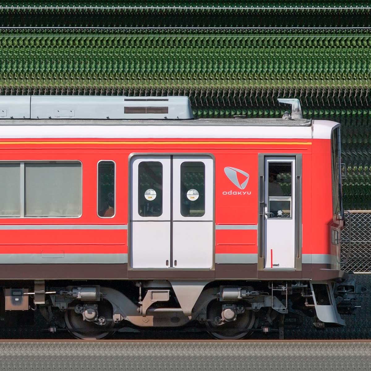 小田急1000形クハ1060（レーティッシュ鉄道色）の側面写真｜RailFile